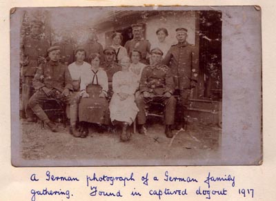 A German photograph of a German family gathering. Found in captured dugout 1917