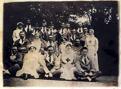 The patients at Berrington Hospital,  My Grandfather is on the right in the second row next to the nurse